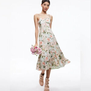 Alice + Olivia Lorelle Floral Open Back MIDI Dress Women’s Size 10